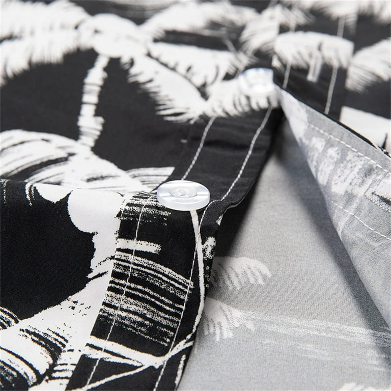 DOTS HAWAIIAN SHIRT L/S(ドット開襟シャツ) BLACK Black and White Dots) Men's Hawaiian Shirt, Outdoor Soft