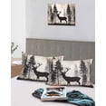thumbnail image 5 of Forest Deer Pillow Covers King Size 2 Pack, Rustic Country Wildlife Woodland Black Beige Soft Bed Throw Pillowcases Breathable Cooling Long Lumbar Body Pillow Sham Cover for Bed Sofa 20''x36'', 5 of 7