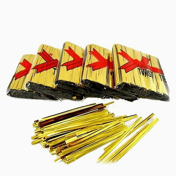 MEIBUTYUP Golden Wire Ties for Wrapping Bags, Sturdy and Tight, Festive Touch, 800Pcs