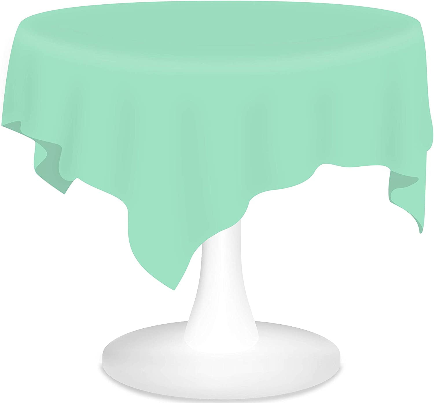 Fresh Mint Plastic Tablecloths 3 Pack Disposable Table Covers 84 Inches