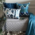 thumbnail image 5 of Decorative Blue 18"x18" (45x45 cm) Pillow Covers, Silk Sequins Embroidery, Ombre & Peacock decor Throw Pillows For Sofa, Floral Pattern Modern Style - Mora, 5 of 12