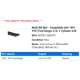 thumbnail image 2 of Multi Rib Belt - Compatible with 1995 - 1997 Ford Ranger 2.3L 4-Cylinder GAS - Gates, 2 of 2
