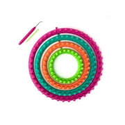 CousinDIY Easy Knitting Kit with Round Looms & Yarn Needle, 6 Pieces