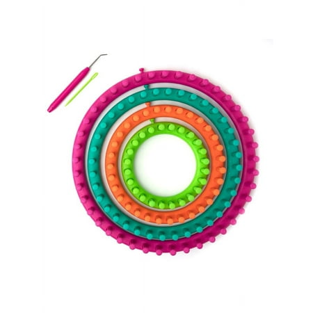 UPC: 0191648095029 | Cousin DIY Easy Knitting Round Loom Set with Hook Needle and 4 Knitting Loom Sizes