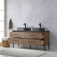 thumbnail image 4 of Trento 60" Double Sink Bath Vanity in North American Oak w/ Black Sintered Stone, 4 of 5