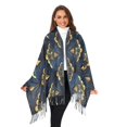 thumbnail image 3 of FORMRS Womens Scarf Winter Soft Long Big Warm Shawls Wrap Tassel Scarves, Blue Art Pattern, 3 of 9