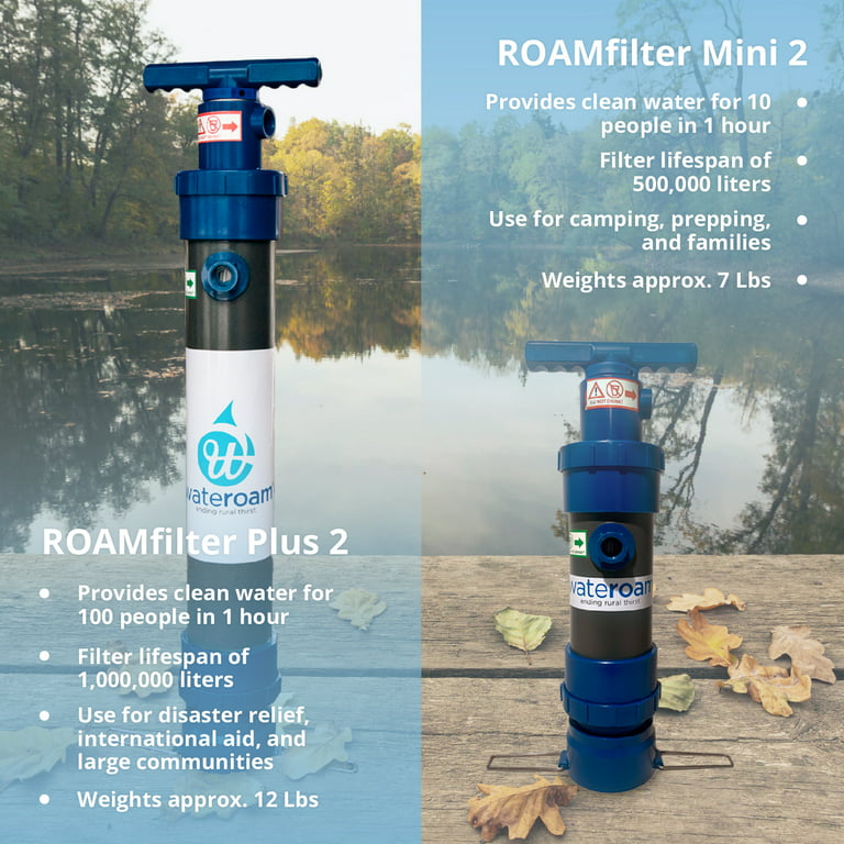 ROAMfilter Plus - Portable Water Filter System - Hiking & Backpacking Water  Purifier Pump with Inline Capability for Camping & Emergency, Long  Lifespan, no Electricity Required 