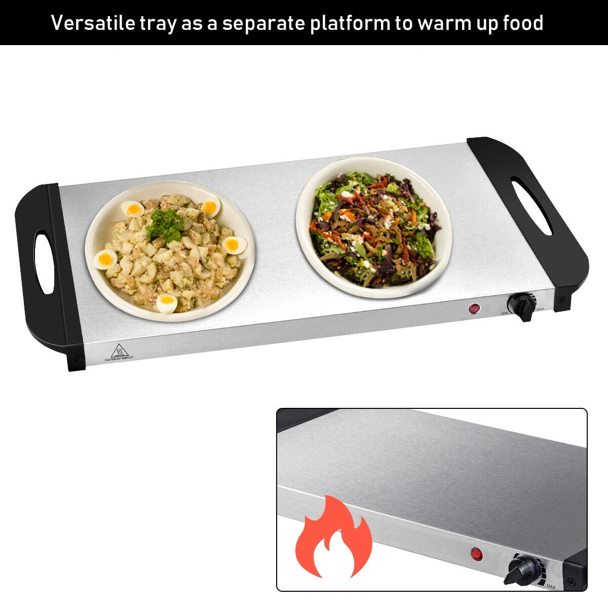 Gymax Buffet Server Food Warmer Stainless Steel 2 5 Quart 3 Tray Gymax Buffet Server Food Warmer