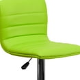 thumbnail image 3 of 2 Pk. Contemporary Green Vinyl Adjustable Height Barstool with Horizontal Stitch Back and Chrome Base, 3 of 9