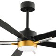 thumbnail image 4 of Craftian 52 Inch Ceiling Fans with Lights and Remote, 5 Black Blades with Reversible Quiet Motor, 4 of 9
