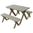 thumbnail image 2 of Yellow Pine Cross Legged Picnic Table with 2 Benches Size 6ft, 8ft, 2 of 15