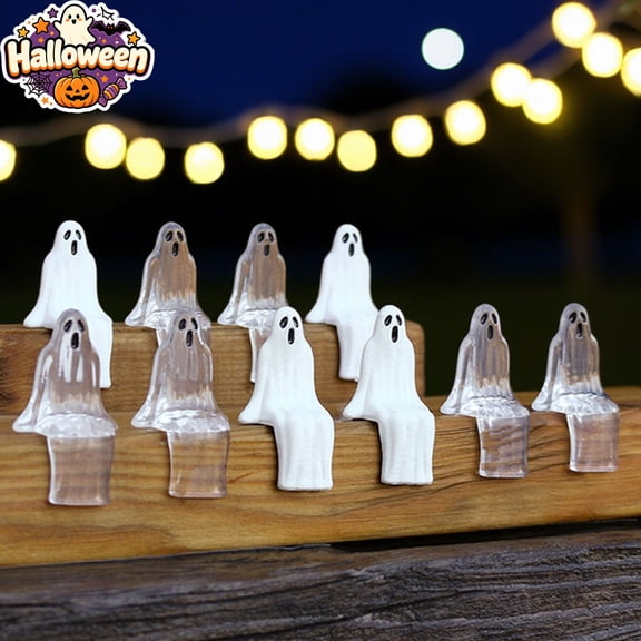 Mini Sitting Ghost Figurines Set of 20, Resin Cute Spooky Ghost Tabletop Ornaments, Indoor Outdoor Halloween Decorations for Micro Landscape Desk Shelf, Halloween Party DIY Craft Decor & Party Favors