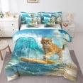 thumbnail image 1 of YST Cute Cat Bedding Set, Ocean Theme Comforter Set, 7-Piece, Tropical Beach, Twin, 1 of 6