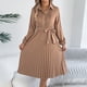 thumbnail image 1 of TaTaai Women‘s Casual Collared Dress, Long Sleeve Shirt Dress Maxi Length, Solid Color Button Down Tunic Dress, Fall Winter Office Wear Gift, 1 of 8