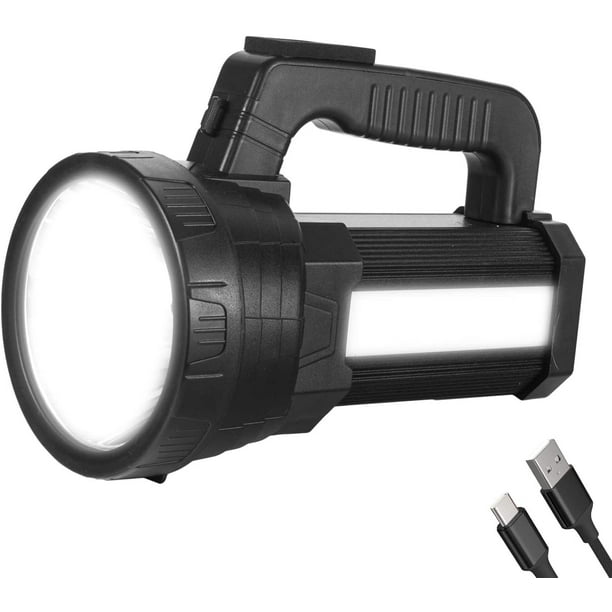 Lampe de poche LED super lumineuse 10 000 mAh rechargeable par USB Haute  luminosité Alimenté par des lumens Pour le camping et le bateau