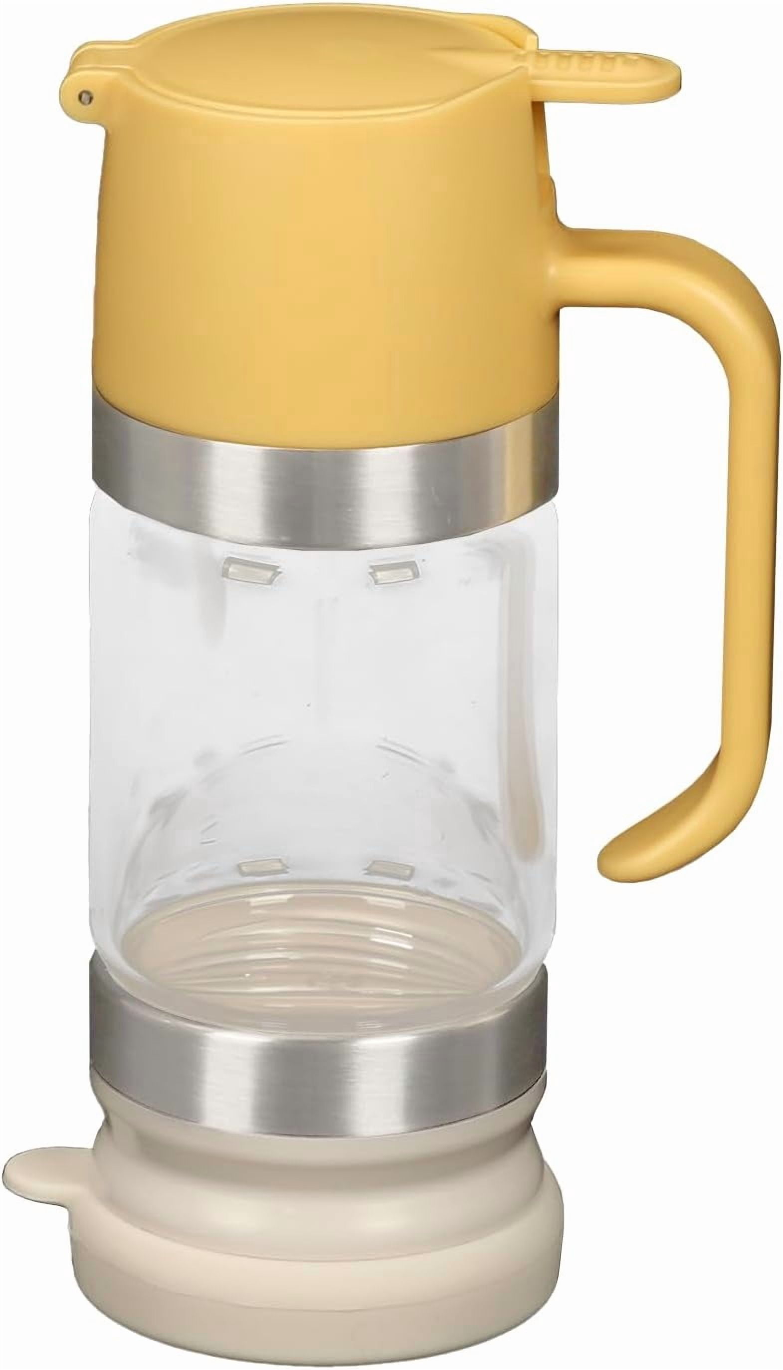 Honey Dispenser No Drip With Base, Glass Honey Jar Pot With Handle, Syrup Dispenser, Easy To Clean & Refill, Suitable For Family Use
