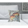 thumbnail image 2 of 16" x 16" Orange Butterfly Blown Seam Floral Indoor Outdoor Throw Pillow, 2 of 5