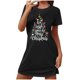 thumbnail image 5 of Camisón corto de talla grande para mujer, camisón de manga corta con estampado de pecho a la moda, camisón para mujer, 5 of 5