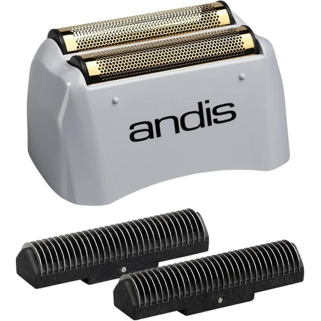 17155, Lámina y cuchilla de repuesto para afeitadora profesional - Compatible con modelos Andis, cuchillas de titanio dorado supersuaves - para un corte apurado y un afeitado suave
