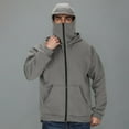 thumbnail image 4 of WAENQINLA Men's Full-Zip Hooded Jacket with Face Cover Winter Warm Outdoor Sports Jacket Coats Solid Color Streetwear Fleece Hooded Sweatshirt, 4 of 9