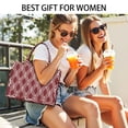 thumbnail image 5 of Large Capacity Tote Bag,Burgundy and White Wavy Pattern Handbag Fashion Luxury Tote Bag,15.7"x13"x 5.1" Inches,Laptop Compatible, 5 of 6