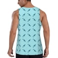 thumbnail image 3 of Easygdp Party Shark Cute Men's Tank Top, Sleeveless Muscle T Shirts, Breathable, Quick-Dry, Loose for Gym, Running, Fitness -, 3 of 9