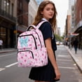 thumbnail image 6 of Bulopur Blue Bow Kids Backpack for Girls Cute Print School Bag Lightweight/Breathable/Durable/Waterproof Multi-Pocket Book Bag for Back to School, 6 of 7