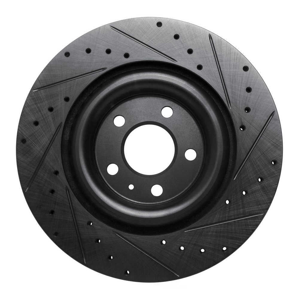 Dynamic Friction Company 633-73079L DFC Brake Rotor - Drilled And Slotted - Black