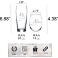 thumbnail image 6 of Mr. and Mrs. Etched Beer Glass and Stemless Wine Glass Combo (set of 2), 6 of 6
