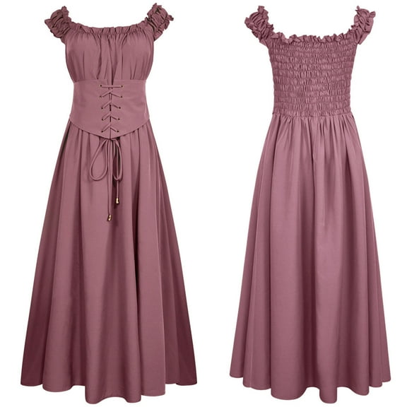 DailyTrove Women's Square Neck Fit & Flare Midi Dress - Cotton Casual Daily Wear, Flattering for Work & Outings for women