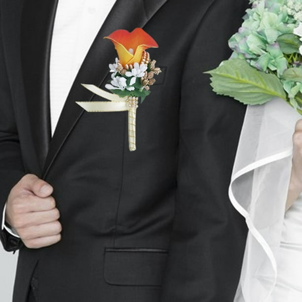 Flor en el ojal para boda, flor en el ojal para novio, regalos del