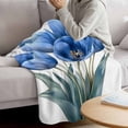 thumbnail image 3 of Blue Spring Floral Blanket Soft Cozy Warm Throw Blanket for Couch, Plush Fuzzy Flannel Fleece Blankets for Sofa, Wildflower Garden Botanical Bed Blankets Lightweight Gifts for Women, 30"x40", 3 of 9