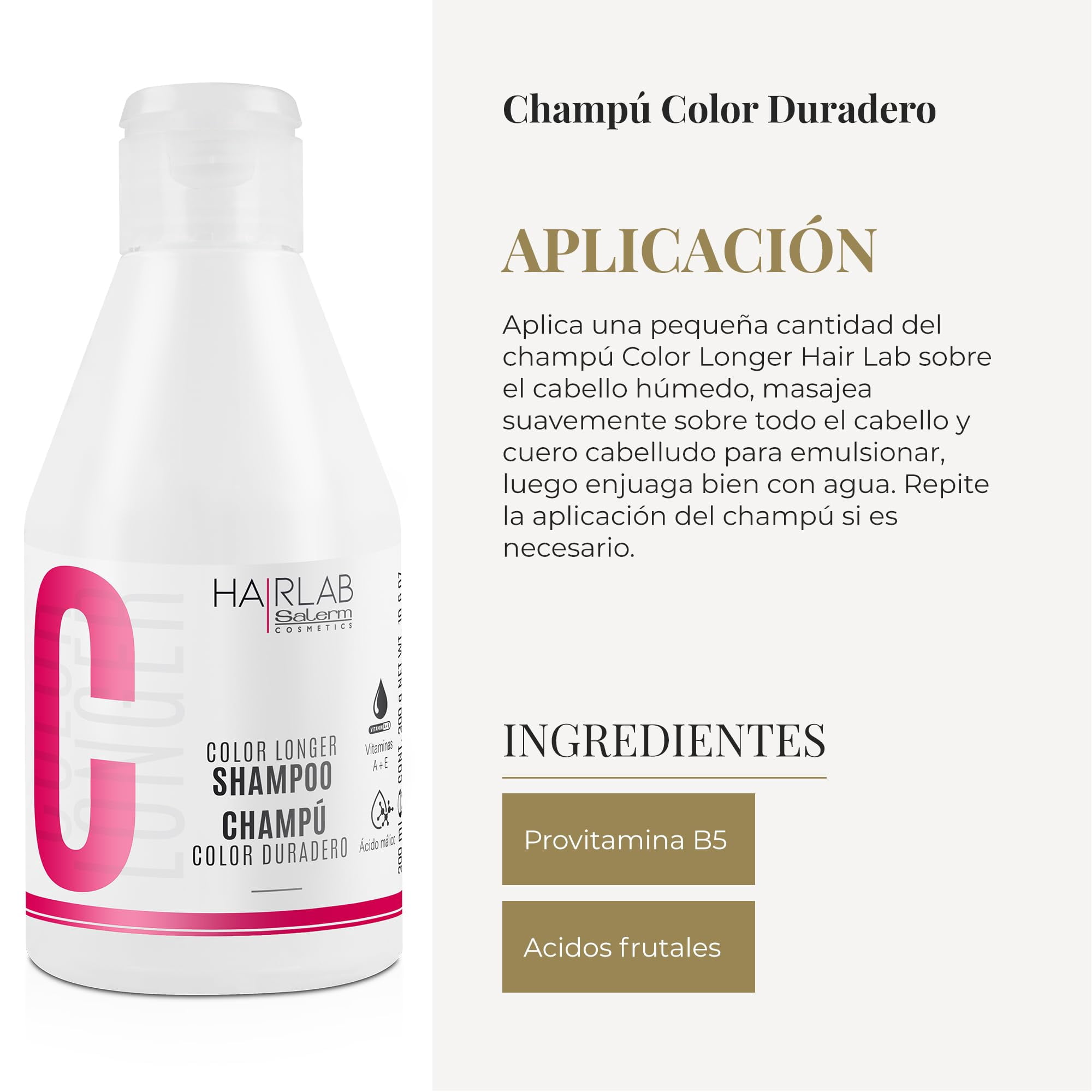 Salerm Cosmetics Hair Lab Color Longer Shampoo - 10.6 oz