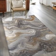 thumbnail image 2 of Marble 3x5 Area Rugs for Living Room, Abstract Fluid Art Grey Brown Marble Texture Modern Non Slip Floor Mat Washable Low-Profile Indoor Carpet for Bedroom, Dining Room, Bathroom, 2 of 9
