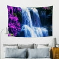 thumbnail image 7 of ZFLMY Waterfall tapestry, purple forest, wildflowers, flowers, mountain jungle plants, natural landscape, wall hanging, bedroom, living room, tapestry 60x40in, 7 of 7