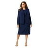 Jessica London Women's Plus Size Two Piece Single Breasted Jacket Dress Suit Outfit - 24 W, Navy Blue
