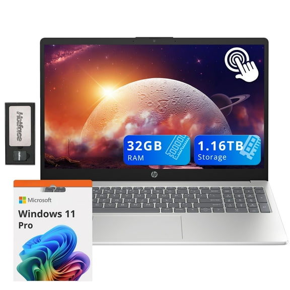 HP Pavilion 15.6" HD Touchscreen Laptop, Intel i3-1215U, 32GB RAM, 1.16TB Storage(1TB SSD   160GB Docking Station Set), Intel UHD Graphics, Num Pad, 720p HD Webcam, WiFi, Windows 11 Pro, Silver
