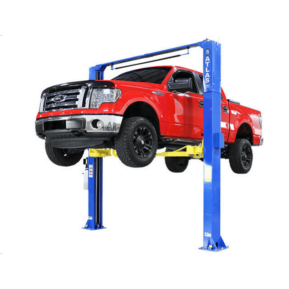 Atlas Automotive Equipment PRO-9D 2-Post Vehicle Lift, 12' Minimum Ceiling Height, 9,000lb Capacity, Clear Floor Design, Asymmetric/Symmetric Arms, Dual Direct Drive Cylinders, For DIY/Hobbyists