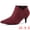 Burgundy, variant on Women's Pointed Toe Kitten Heel Cutout Ankle Boots Sky Blue 7.5