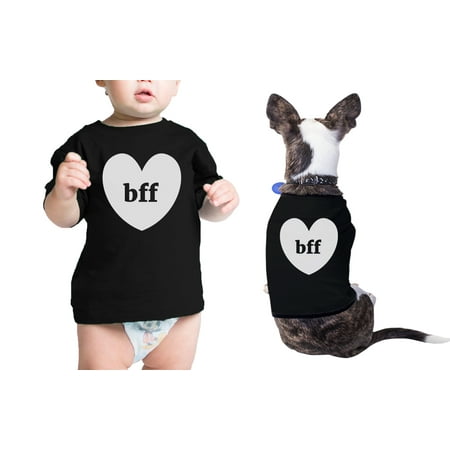 

Bff Hearts Pet Baby Black Tshirts Funny Matching Shirts Gifts