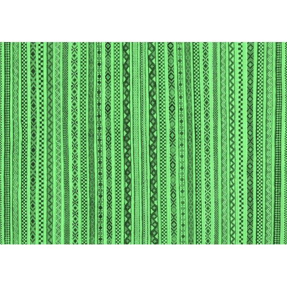 Ahgly Company Indoor Rectangle Abstract Emerald Green Modern Area Rugs, 7' x 10'