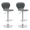 thumbnail image 1 of Set 2 Bancos Giratorios con Respaldo Alto Barra Desayunador Cocina color Gris, 1 of 1