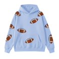 thumbnail image 4 of CPNG Girls Hoodie Long Sleeve Hooded Sweatshirt with Football Print Fashionable Loose Casual Cozy Pullover Hoodie Tops, 4 of 6