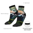 thumbnail image 4 of Uemuo Forest Plant Raccoon Printed Crew Socks, Moisture-Wicking Socks, Athletic Socks for Men Breathable Cushion Socks Casual Sport Socks for Running Traveling, 4 of 6
