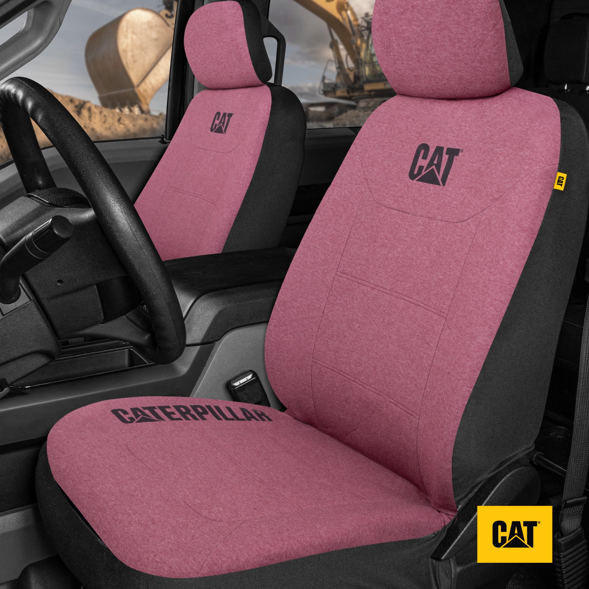Cat CozyBlend Car Seat Covers, Burgundy Heather - Premium Jersey Fabric Seat Covers for Cars Trucks SUV, Universal Fit