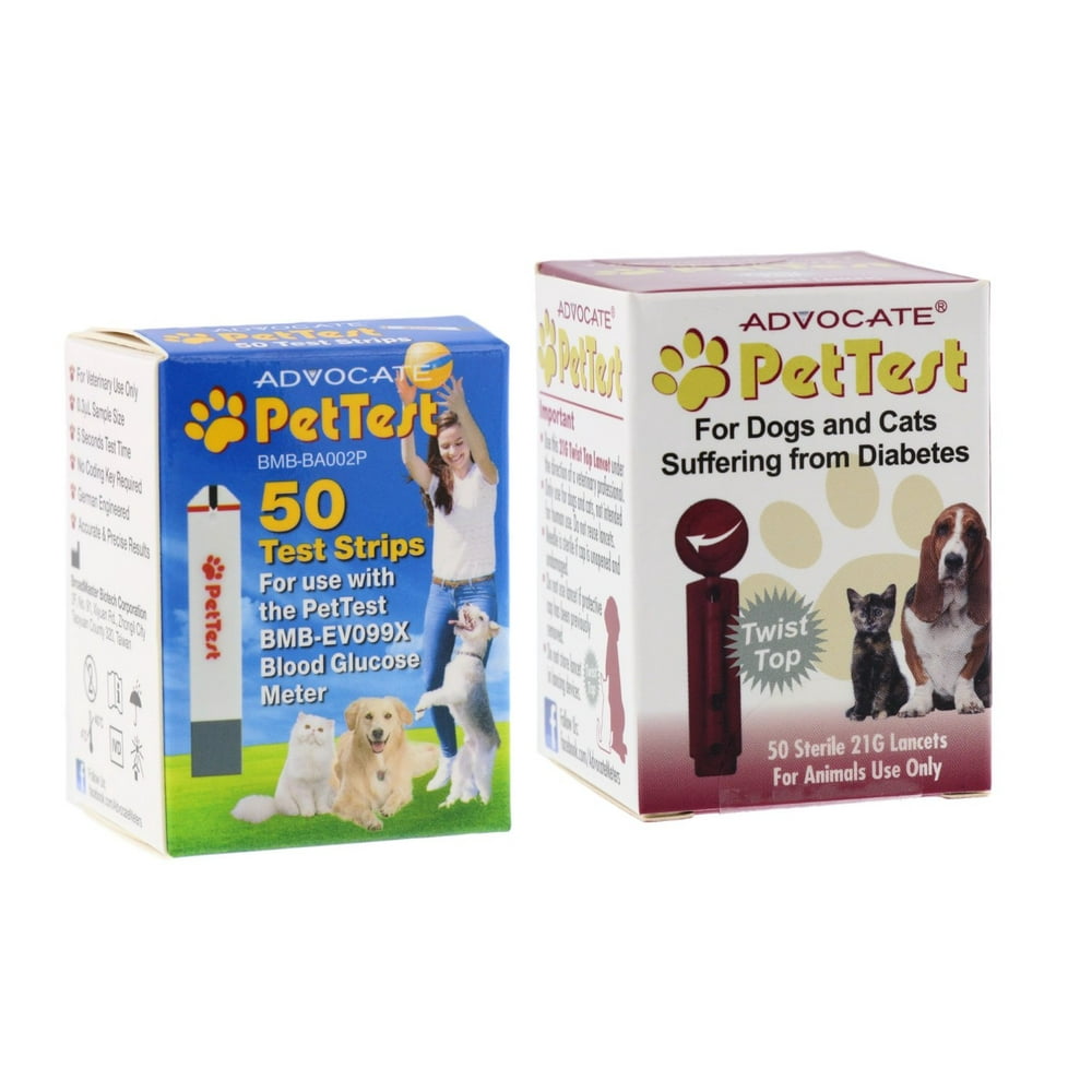 Advocate PetTest Blood Glucose Test Strips & 21G Twist Top Sterile