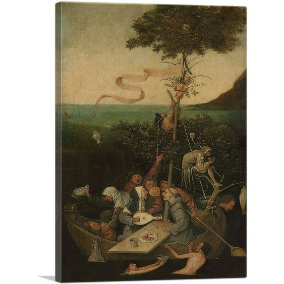 ARTCANVAS The Ship of Fools Canvas Art Print by Hieronymus Bosch - Size: 40" x 26" (0.75" Deep)