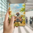 thumbnail image 4 of Hello Fall Autumn Wreath Wirehaired Pointing Griffon Pumpkins Pickup Truck Travel Passport Wallet Dog Lover PU Leather Passport Holder Cover - 13011, 4 of 5