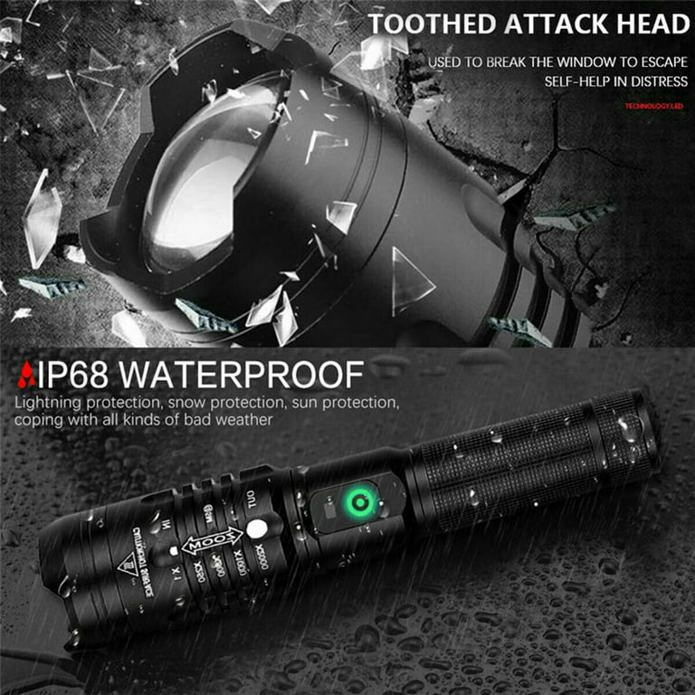 990000LM Rechargeable LED High Power Flashlight Torch Lights Lamp & Battery  Z