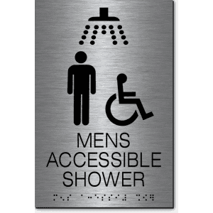 

MENS ACCESSIBLE SHOWER Sign-Steel / Black (4 Units)